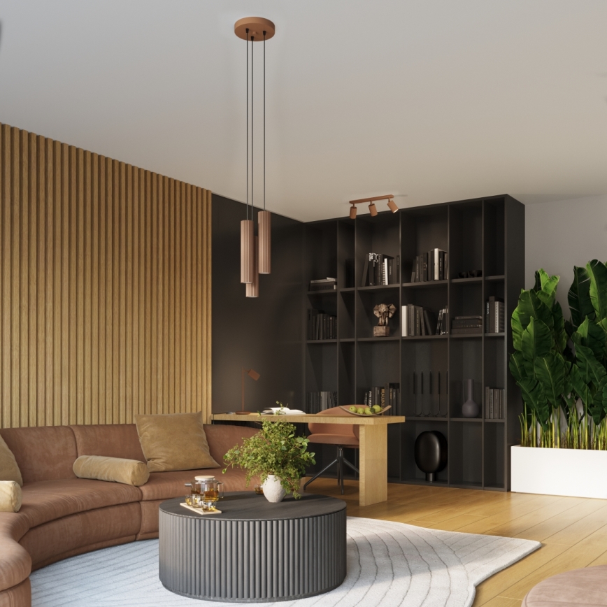 Brilagi - Suspension LED sur câble CRESTO 1xGU10/10W/230V marron