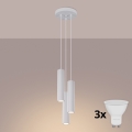 Brilagi - Suspension LED sur câble CRESTO 3xGU10/10W/230V blanche