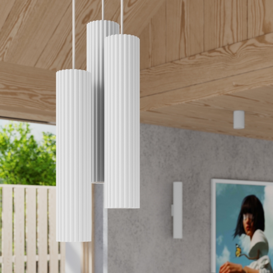 Brilagi - Suspension LED sur câble CRESTO 3xGU10/10W/230V blanche