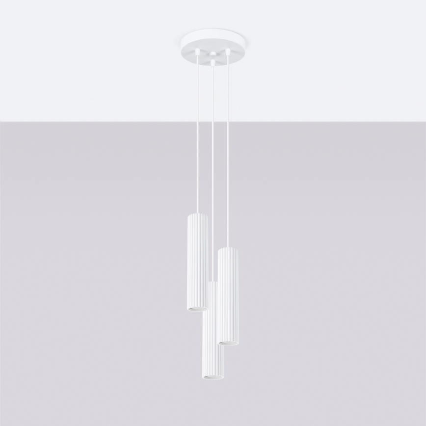 Brilagi - Suspension LED sur câble CRESTO 3xGU10/10W/230V blanche