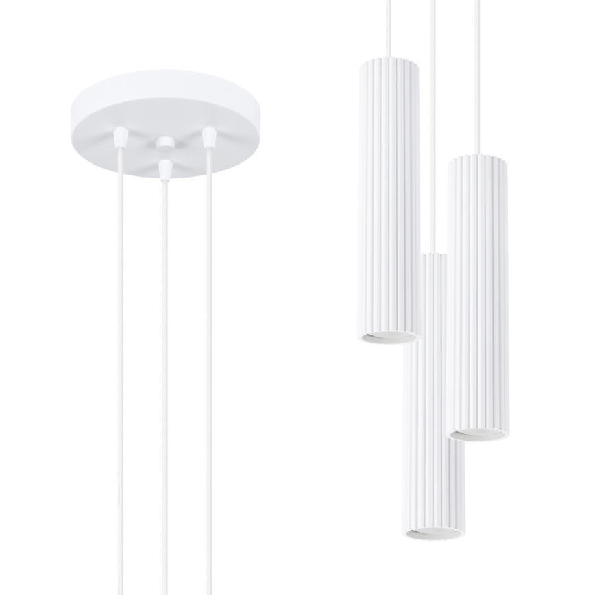 Brilagi - Suspension LED sur câble CRESTO 3xGU10/10W/230V blanche
