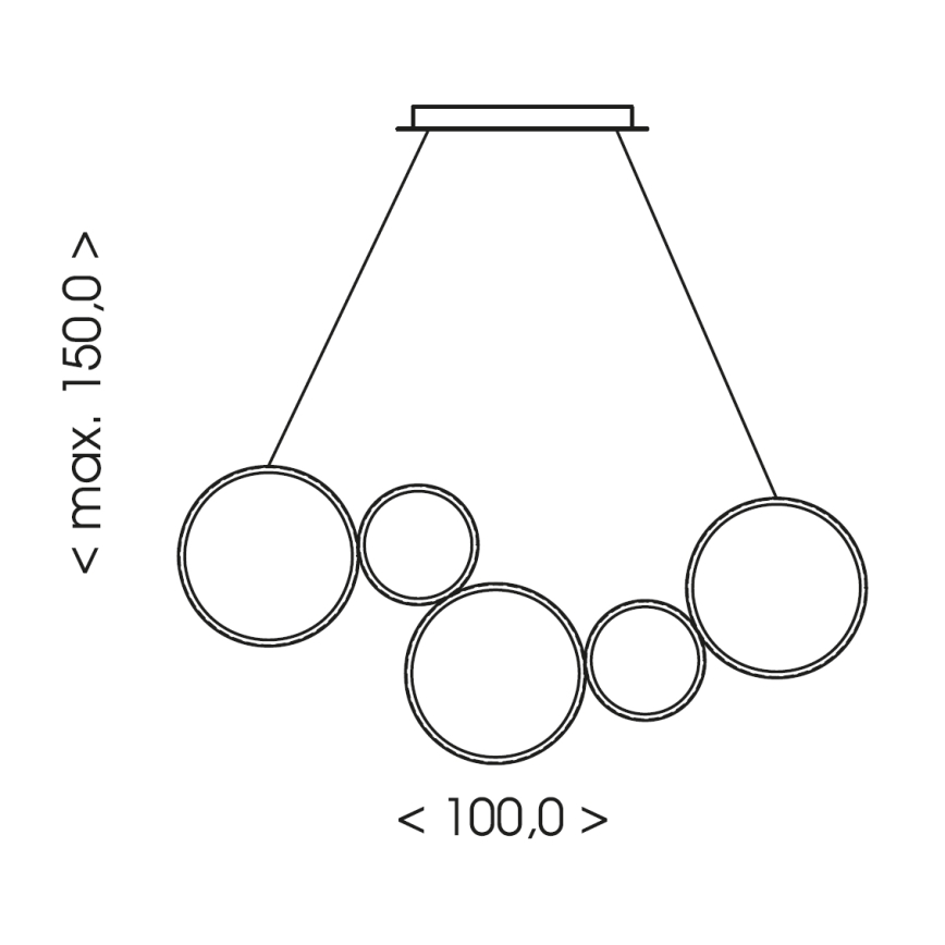 Brilagi - Suspension LED sur câble ECHO LED/60W/230V 4000K 100 cm noire