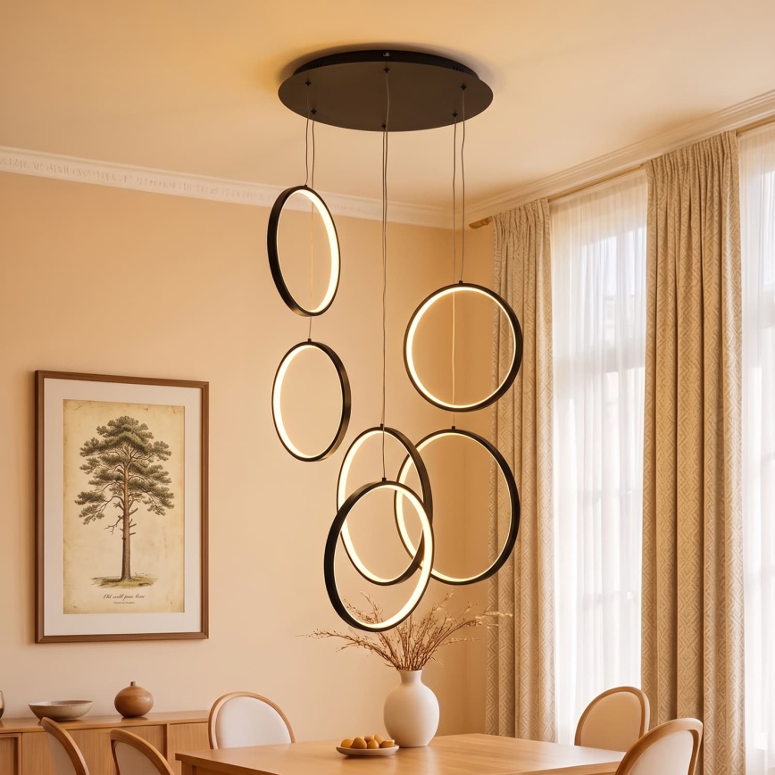 BRILAGI - Suspension LED sur câble ECHO LED/80W/230V 4000K Ø 50 cm noire