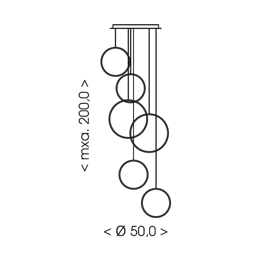 Brilagi - Suspension LED sur câble ECHO LED/80W/230V 4000K Ø 50 cm noire