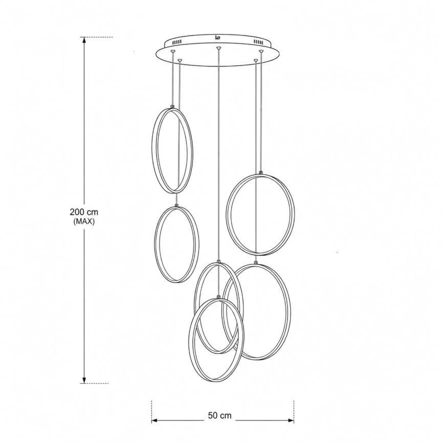 BRILAGI - Suspension LED sur câble ECHO LED/80W/230V 4000K Ø 50 cm noire