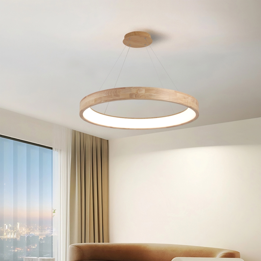 Brilagi - suspension LED sur câble FALCON WOOD LED/60W/230V 3000/4000/6000K Ø 80 cm bois