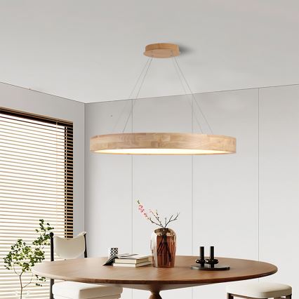Brilagi - suspension LED sur câble FALCON WOOD LED/60W/230V 3000/4000/6000K Ø 80 cm bois