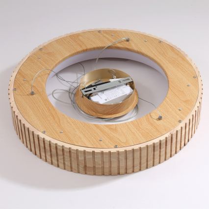 Brilagi - Suspension LED sur câble FALCON WOOD MODERN, LED 30 W, 230 V, 3000/4000/6000 K, Ø 45 cm, bois