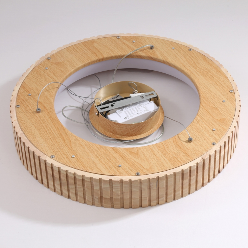 Brilagi - Suspension LED sur câble FALCON WOOD MODERN, LED 30 W, 230 V, 3000/4000/6000 K, Ø 45 cm, bois