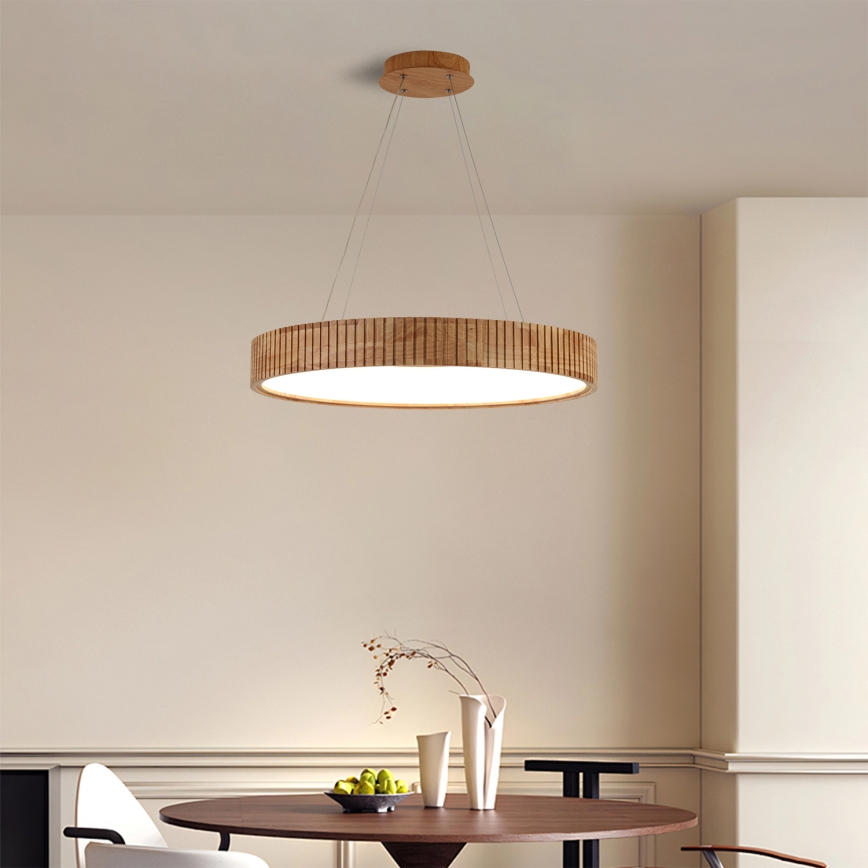 Brilagi - Suspension LED sur câble FALCON WOOD MODERN LED/40W/230V 3000/4000/6000K Ø 60 cm en bois