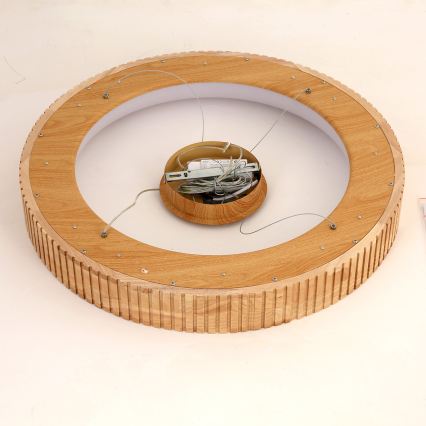 Brilagi - Suspension LED sur câble FALCON WOOD MODERN LED/40W/230V 3000/4000/6000K Ø 60 cm en bois