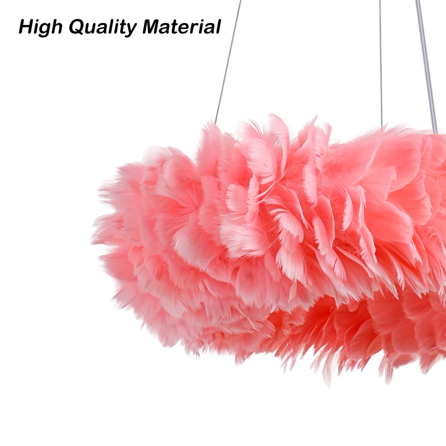 BRILAGI - Suspension LED sur câble FEATHER, 3x E27 (max. 40W, 230V) + 3x LED 3W intégrées, Ø 50 cm, rose