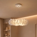 Brilagi - Suspension LED sur câble FEATHER 3xE27/40W/230V + 3xLED/3W Ø 50 cm blanche