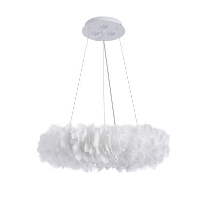 Brilagi - Suspension LED sur câble FEATHER 3xE27/40W/230V + 3xLED/3W Ø 50 cm blanche