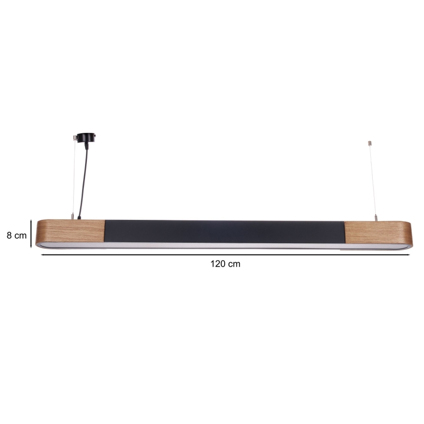 BRILAGI - Suspension LED sur câble GARDALINE LED/100W/230V chêne/noir
