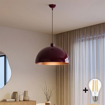 Brilagi - Suspension LED sur câble METALO 1xE27/40W/230V diam. 40 cm bordeaux/cuivrée