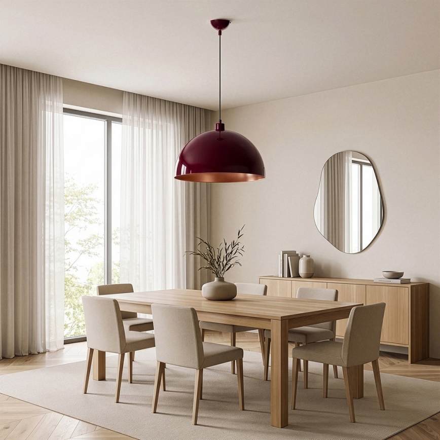 Brilagi - Suspension LED sur câble METALO 1xE27/40W/230V diam. 40 cm bordeaux/cuivrée