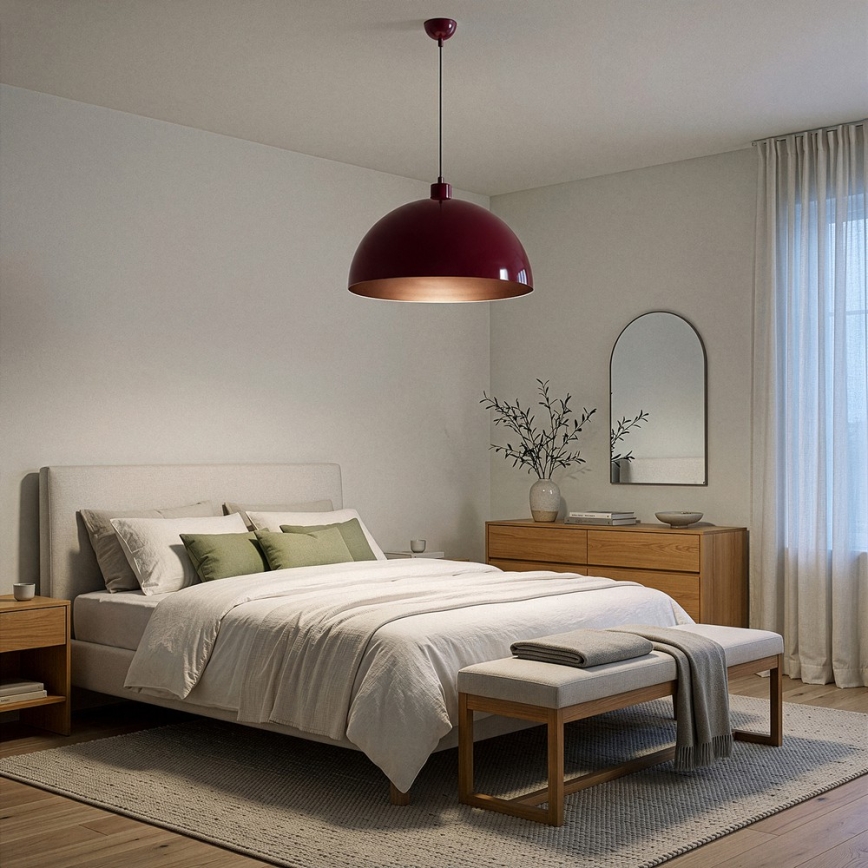 Brilagi - Suspension LED sur câble METALO 1xE27/40W/230V diam. 40 cm bordeaux/cuivrée