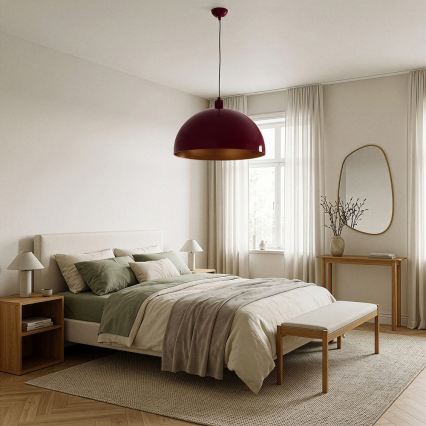 Brilagi - Suspension LED sur câble METALO 1xE27/40W/230V diam. 40 cm bordeaux/cuivrée
