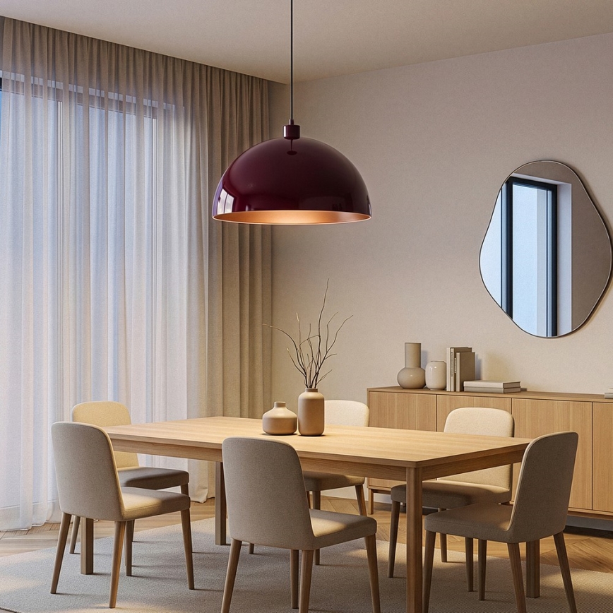Brilagi - Suspension LED sur câble METALO 1xE27/40W/230V diam. 40 cm bordeaux/cuivrée