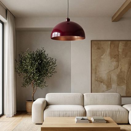 Brilagi - Suspension LED sur câble METALO 1xE27/40W/230V diam. 40 cm bordeaux/cuivrée