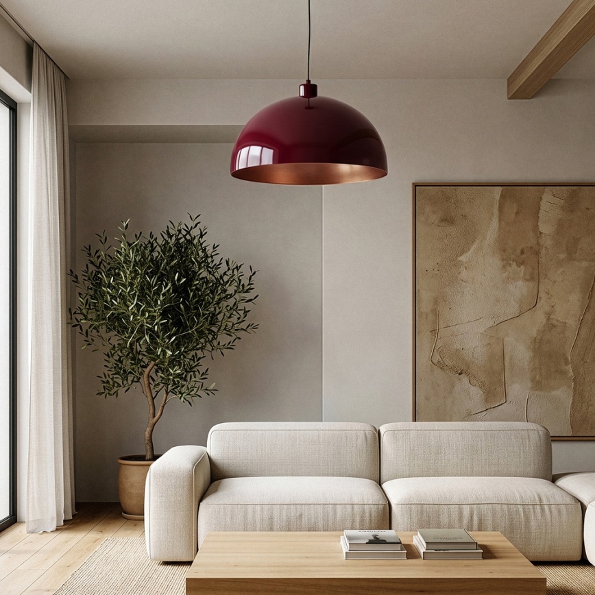 Brilagi - Suspension LED sur câble METALO 1xE27/40W/230V diam. 40 cm bordeaux/cuivrée