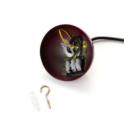 Brilagi - Suspension LED sur câble METALO 1xE27/40W/230V diam. 40 cm bordeaux/cuivrée