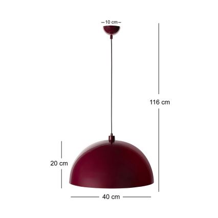 Brilagi - Suspension LED sur câble METALO 1xE27/40W/230V diam. 40 cm bordeaux/cuivrée