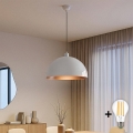 Brilagi - Suspension LED sur câble METALO 1xE27/40W/230V Ø 40 cm blanc/cuivre