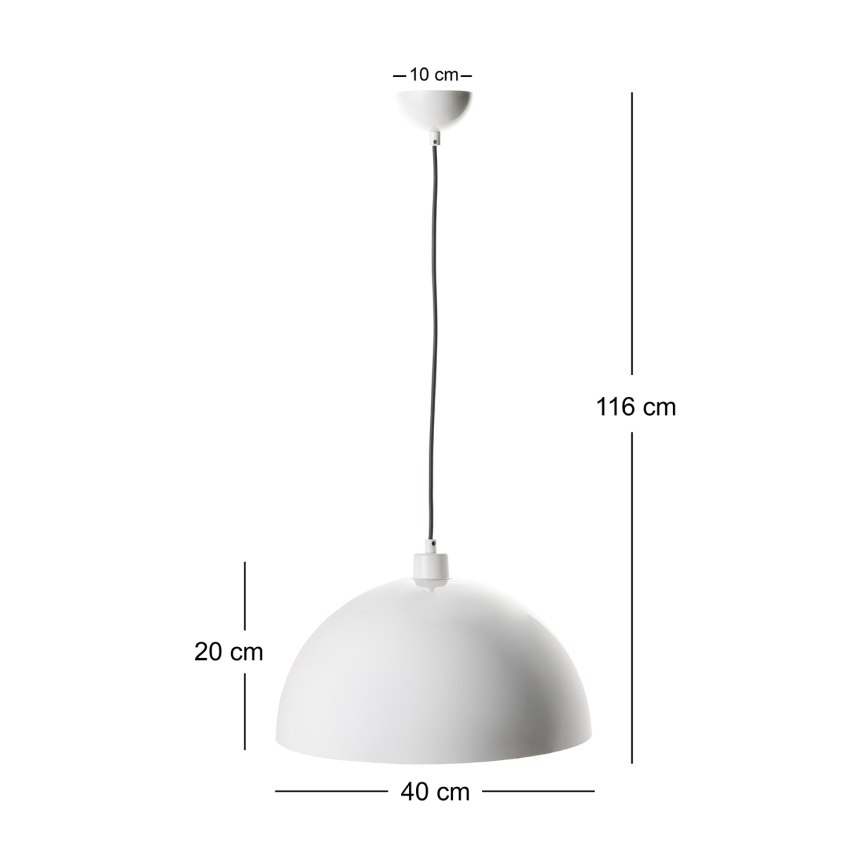 Brilagi - Suspension LED sur câble METALO 1xE27/40W/230V Ø 40 cm blanc/cuivre