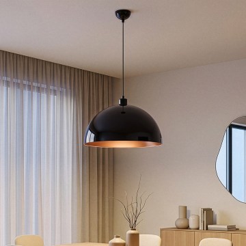 Brilagi - Suspension LED sur câble METALO 1xE27/40W/230V Ø 40 cm noir/cuivré