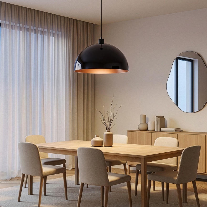 Brilagi - Suspension LED sur câble METALO 1xE27/40W/230V Ø 40 cm noir/cuivré