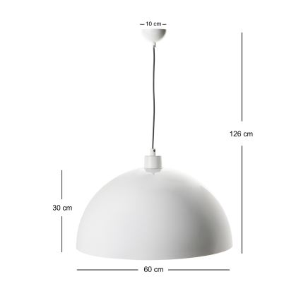 Brilagi - Suspension LED sur câble METALO 1xE27/40W/230V Ø 60 cm blanc/cuivré