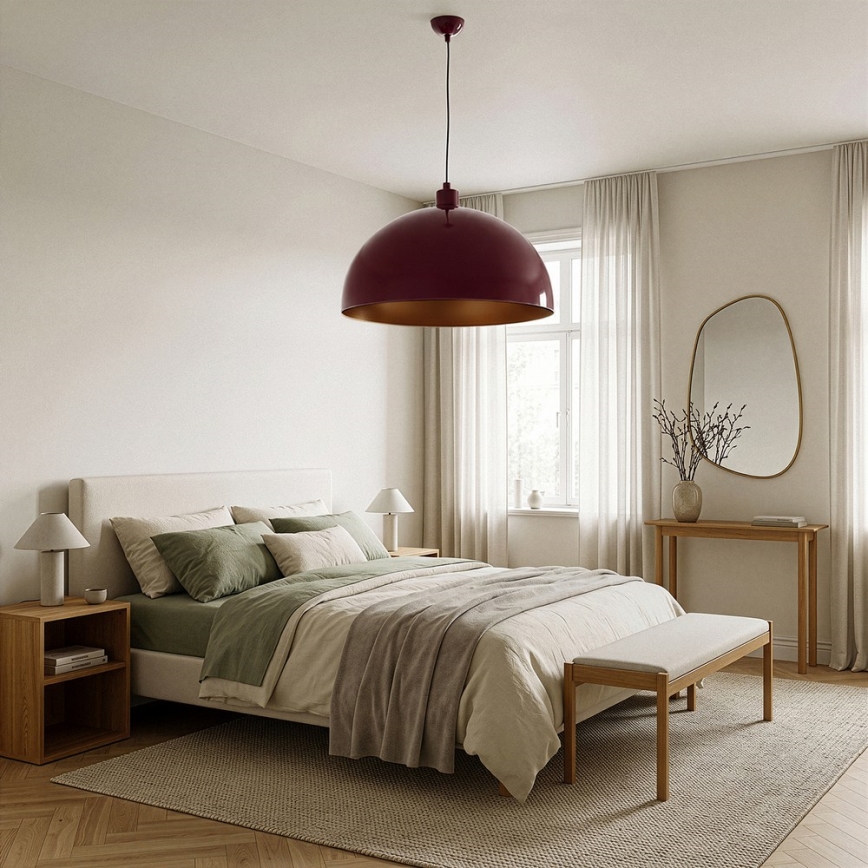 Brilagi - Suspension LED sur câble METALO 1xE27/40W/230V Ø 60 cm bordeaux/cuivré