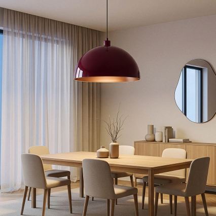 Brilagi - Suspension LED sur câble METALO 1xE27/40W/230V Ø 60 cm bordeaux/cuivré