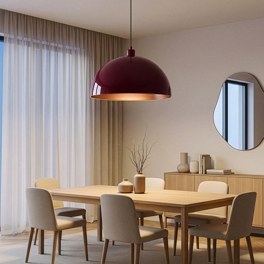 Brilagi - Suspension LED sur câble METALO 1xE27/40W/230V Ø 60 cm bordeaux/cuivré