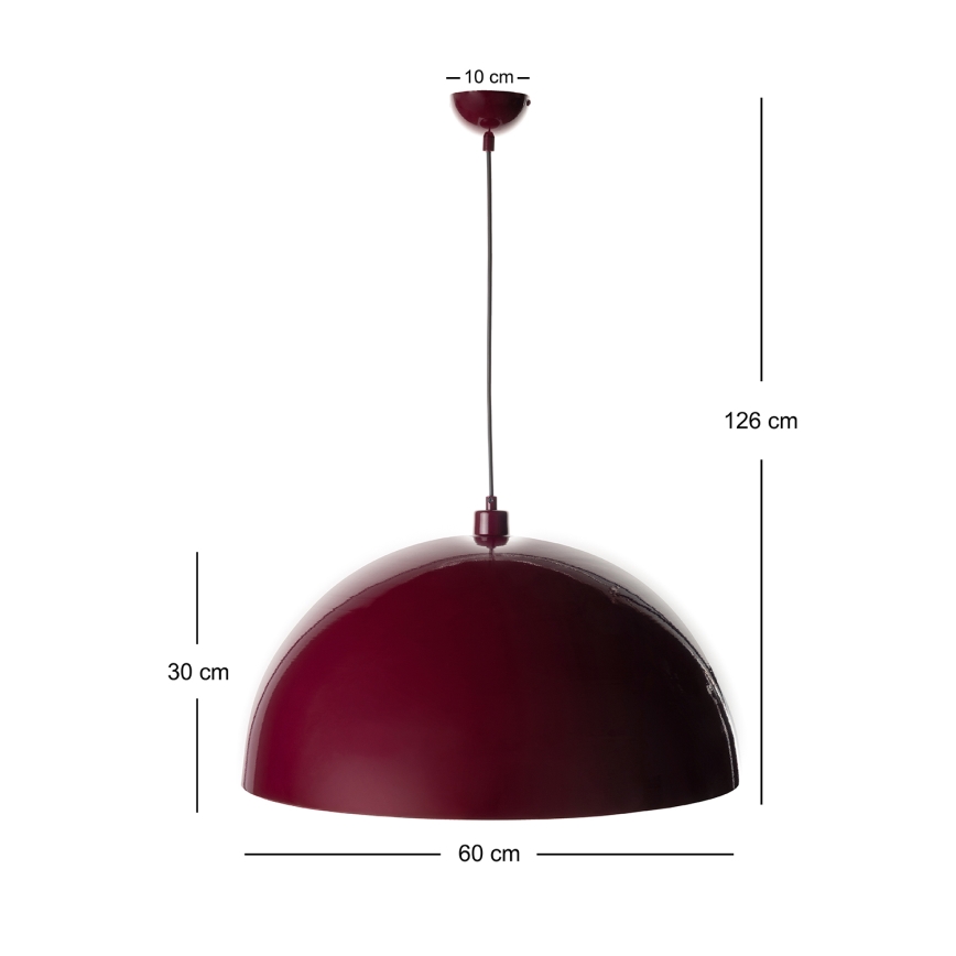 Brilagi - Suspension LED sur câble METALO 1xE27/40W/230V Ø 60 cm bordeaux/cuivré
