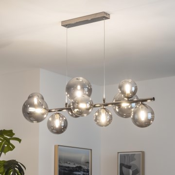 Brilagi - Suspension LED sur câble MILLA 10xG9/3W/230V chrome noir/verre fumé