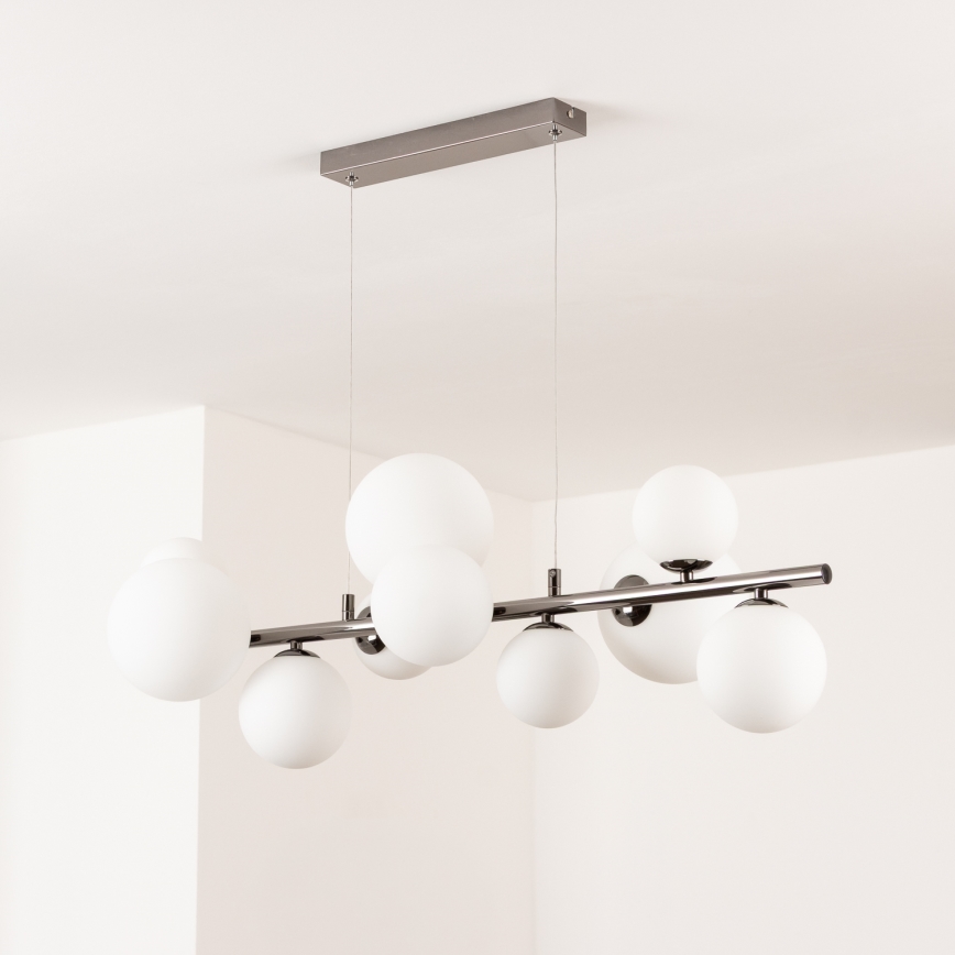 Brilagi - Suspension LED sur câble MILLA 10xG9/3W/230V noir chromé/blanc