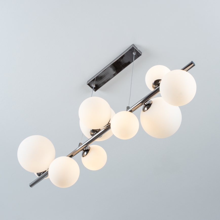 Brilagi - Suspension LED sur câble MILLA 10xG9/3W/230V noir chromé/blanc