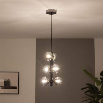 Brilagi - Suspension LED sur câble MILLA 6xG9/3W/230V chrome noir/fumé