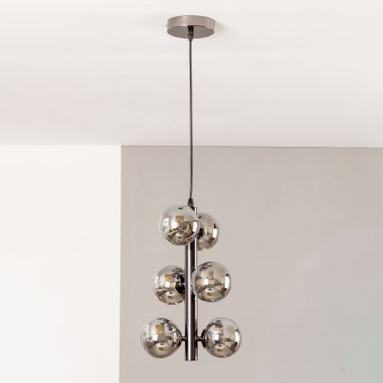 Brilagi - Suspension LED sur câble MILLA 6xG9/3W/230V chrome noir/fumé