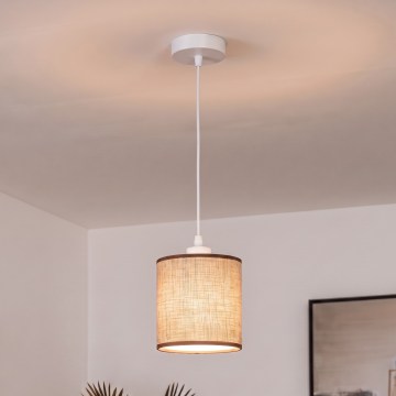 BRILAGI - Suspension LED sur câble NUBILA 1xE27/60W/230V Ø 14 cm blanc/marron