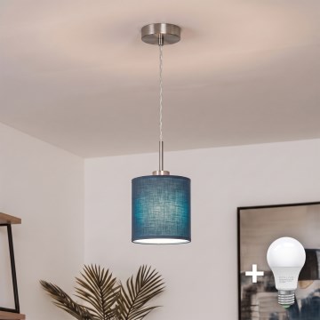 Brilagi - Suspension LED sur câble NUBILA 1xE27/60W/230V Ø 14 cm bleu foncé