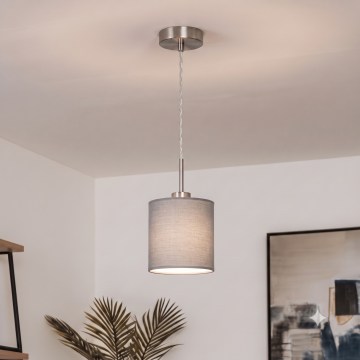 Brilagi - Suspension LED sur câble NUBILA 1xE27/60W/230V Ø 14 cm gris clair