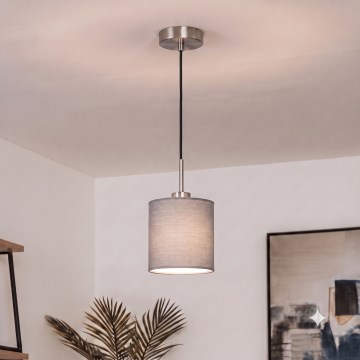 Brilagi - Suspension LED sur câble NUBILA 1xE27/60W/230V Ø 14 cm noir/gris clair