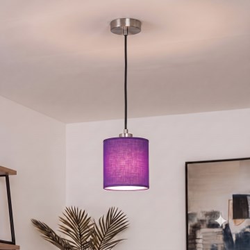 Brilagi - Suspension LED sur câble NUBILA 1xE27/60W/230V Ø 14 cm noir/violet