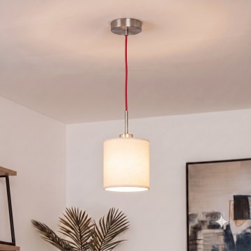 Brilagi - Suspension LED sur câble NUBILA 1xE27/60W/230V Ø 14 cm rouge/crème