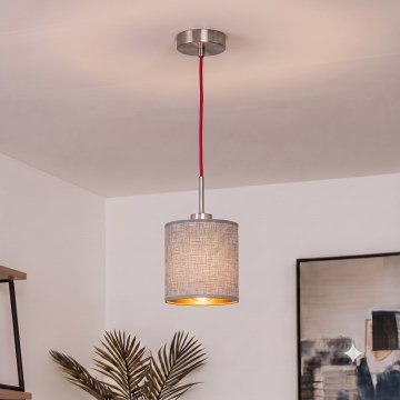 Brilagi - Suspension LED sur câble NUBILA 1xE27/60W/230V Ø 14 cm rouge/gris