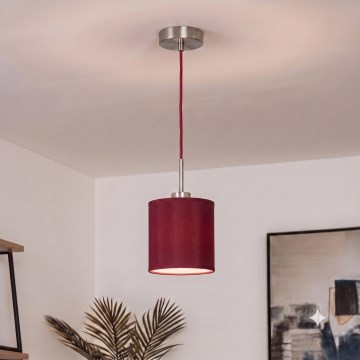 Brilagi - Suspension LED sur câble NUBILA 1xE27/60W/230V Ø 14 cm rouge pompéien